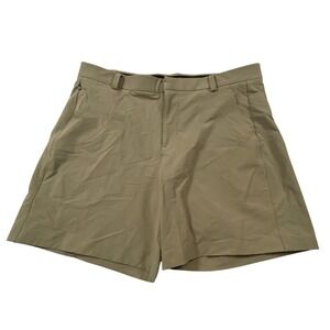 NOBULL Mens Performance Training Shorts Khaki Tan Size 36 Stretch 7 Inch Inseam